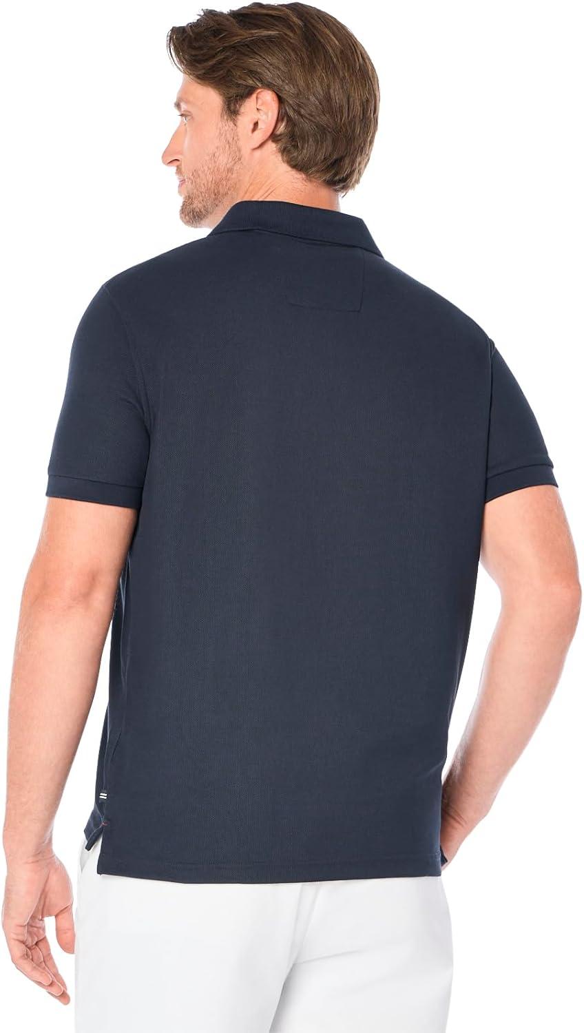 imageNautica Mens Classic Short Sleeve Solid Performance Deck Polo ShirtNavy