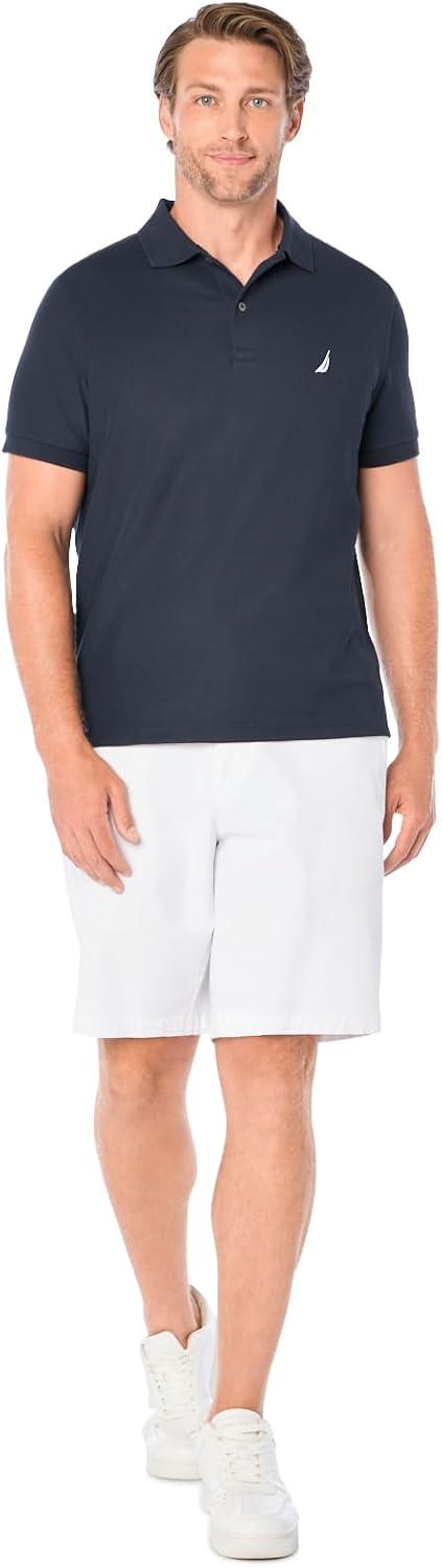imageNautica Mens Classic Short Sleeve Solid Performance Deck Polo ShirtNavy
