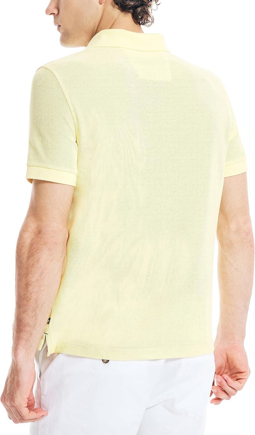 imageNautica Mens Classic Short Sleeve Solid Performance Deck Polo ShirtYellow