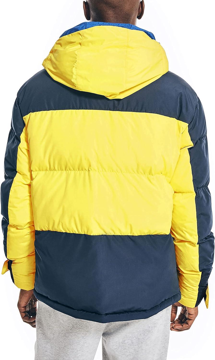 imageNautica Mens Competition Sustainably Crafted Tempasphere Colorblock ParkaBlazing Yellow