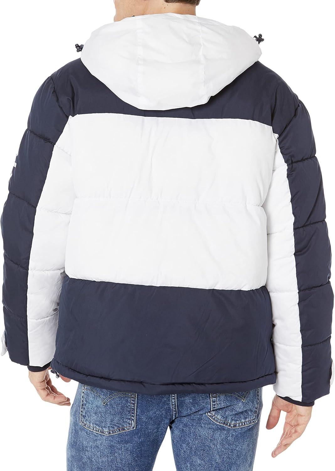 imageNautica Mens Competition Sustainably Crafted Tempasphere Colorblock ParkaNavy