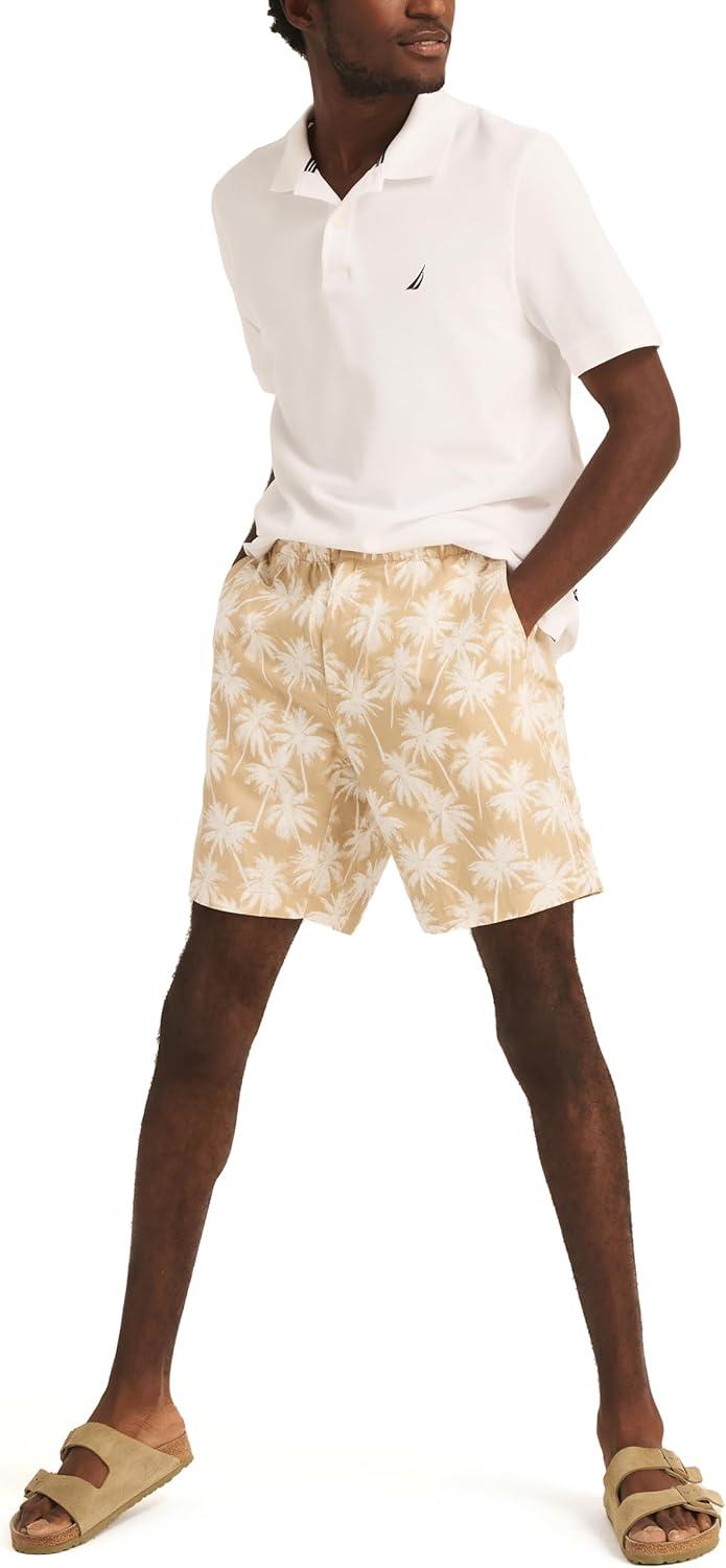imageNautica Mens Nautica 85 Printed Linen Deck ShortTwill Chino