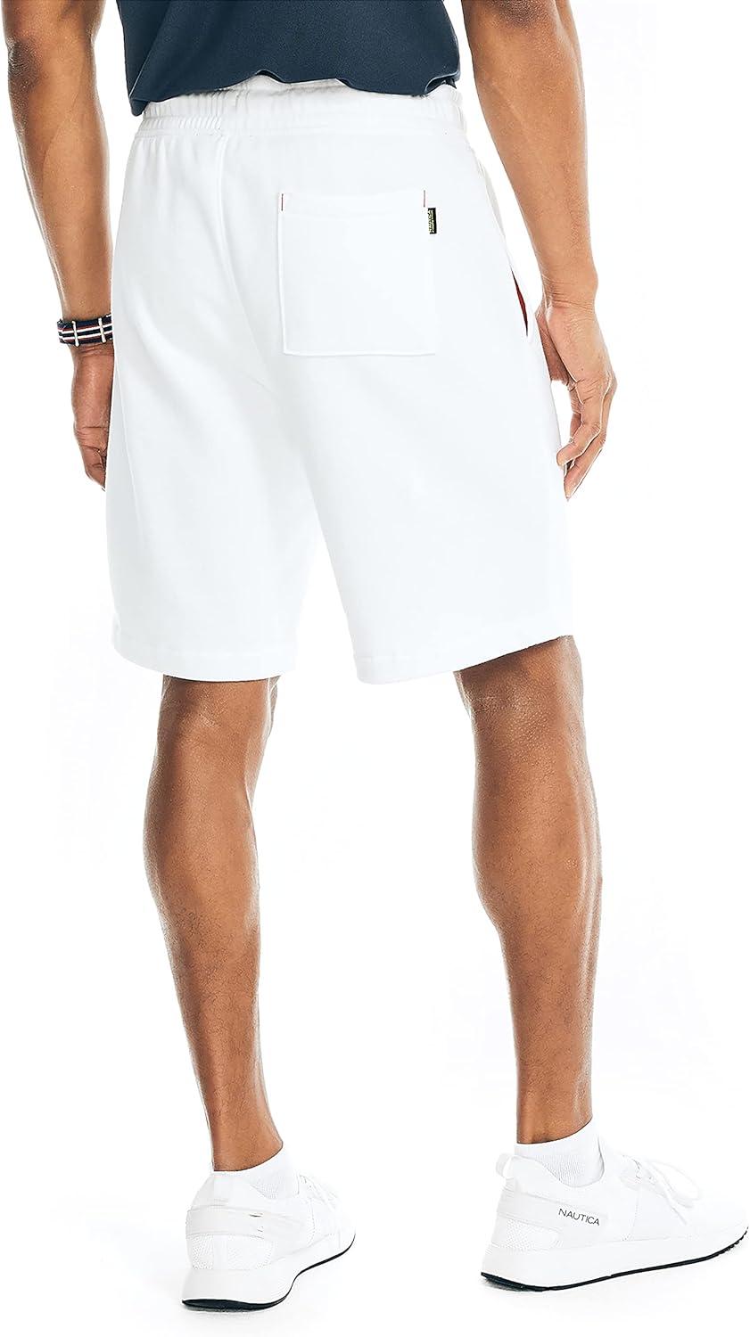 imageNautica Mens Nautica Competition Sustainably Crafted 9 Fleece ShortBright White