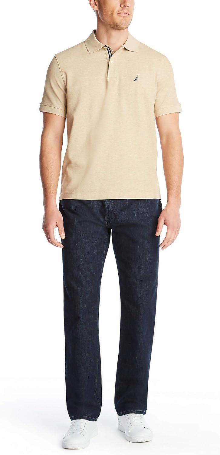 imageNautica Mens Performance Pique Polo ShirtCoastal Camel Heather