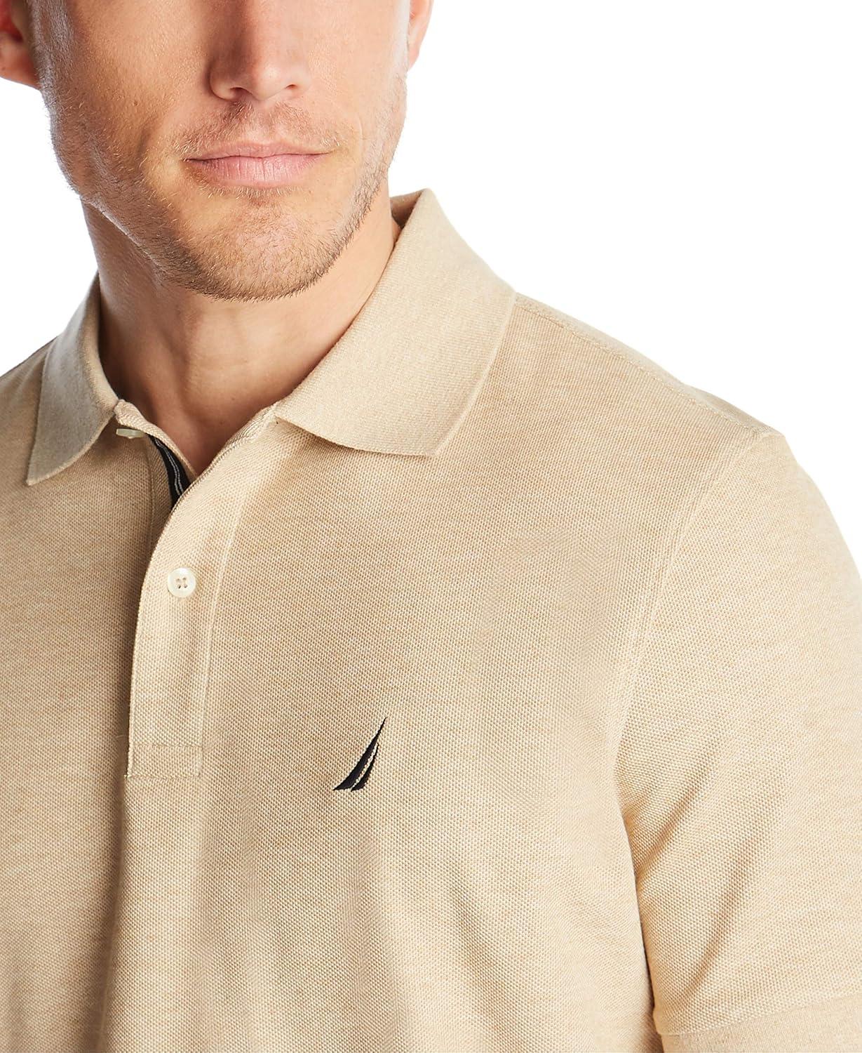 imageNautica Mens Performance Pique Polo ShirtCoastal Camel Heather