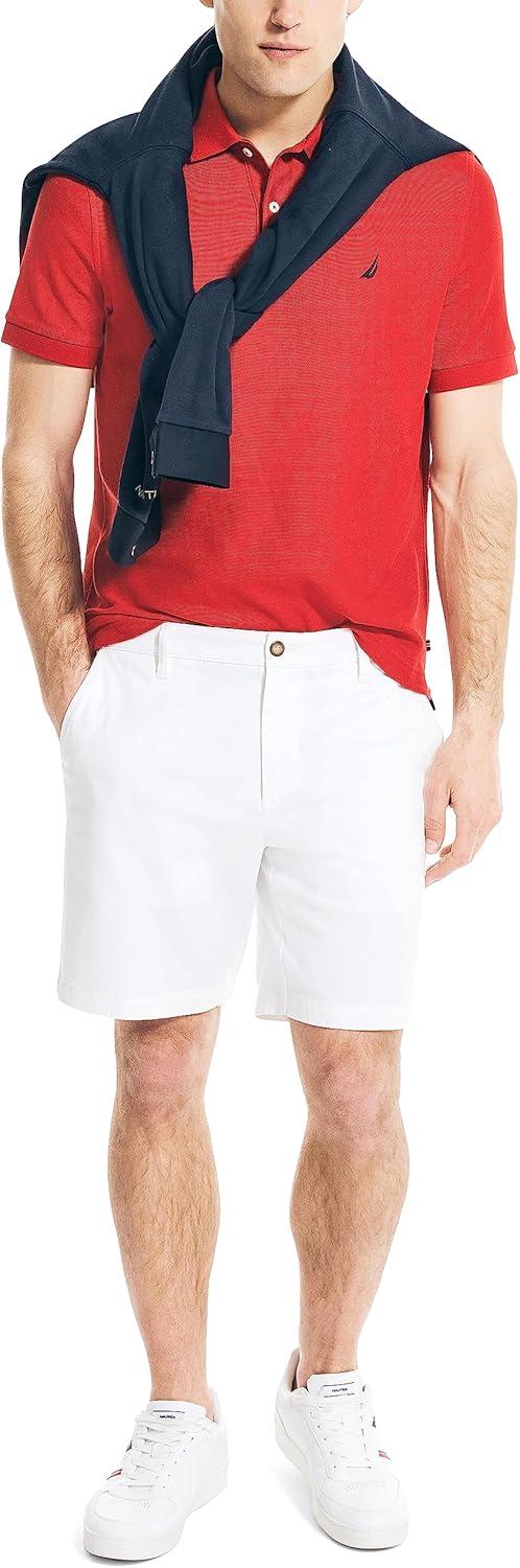 imageNautica Mens Performance Pique Polo ShirtNautica Red