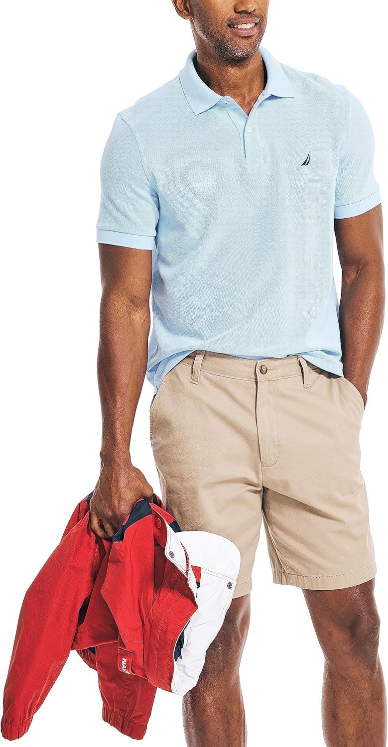 imageNautica Mens Performance Pique Polo ShirtNoon Blue