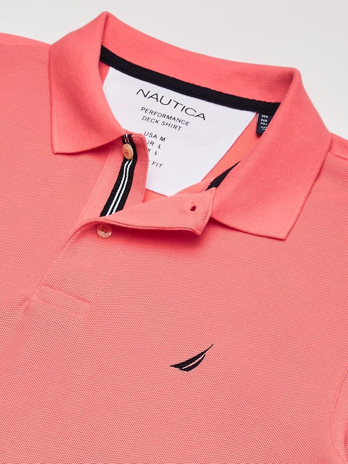 imageNautica Mens Performance Pique Polo ShirtPale Coral