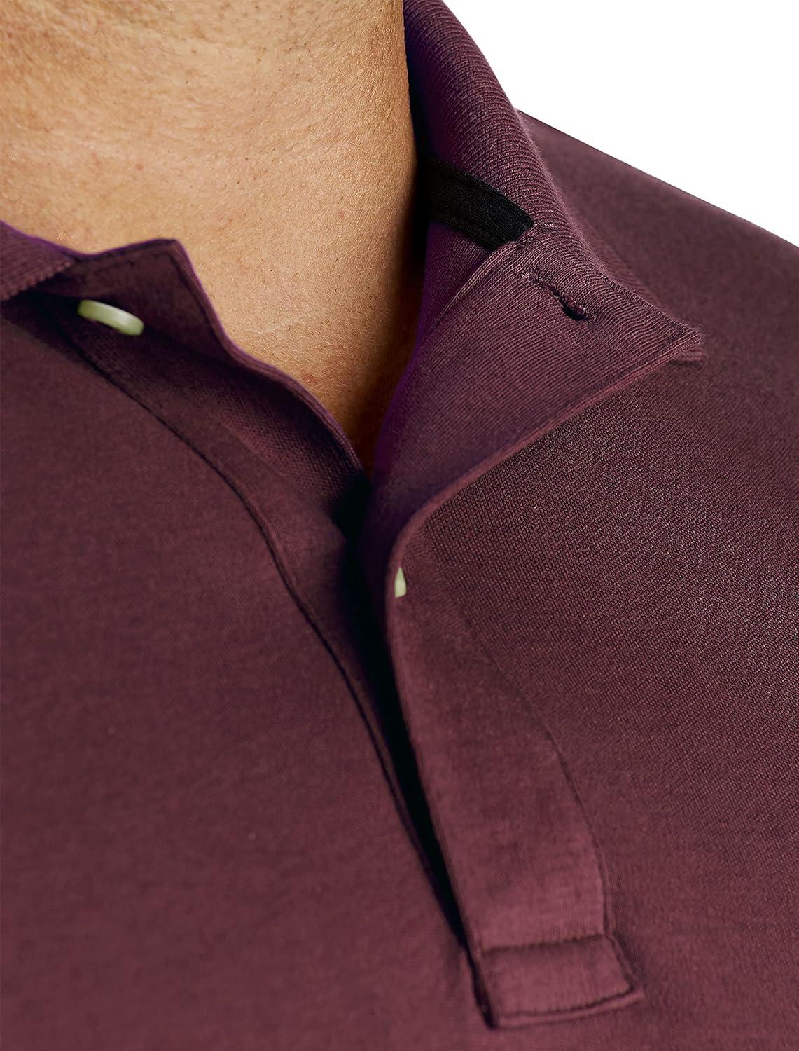 imageNautica Mens Performance Pique Polo ShirtRoyal Burgundy