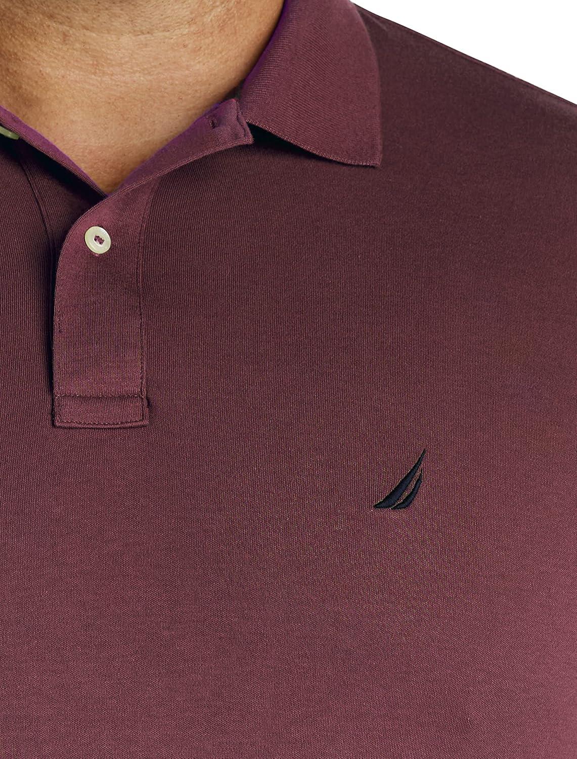 imageNautica Mens Performance Pique Polo ShirtRoyal Burgundy