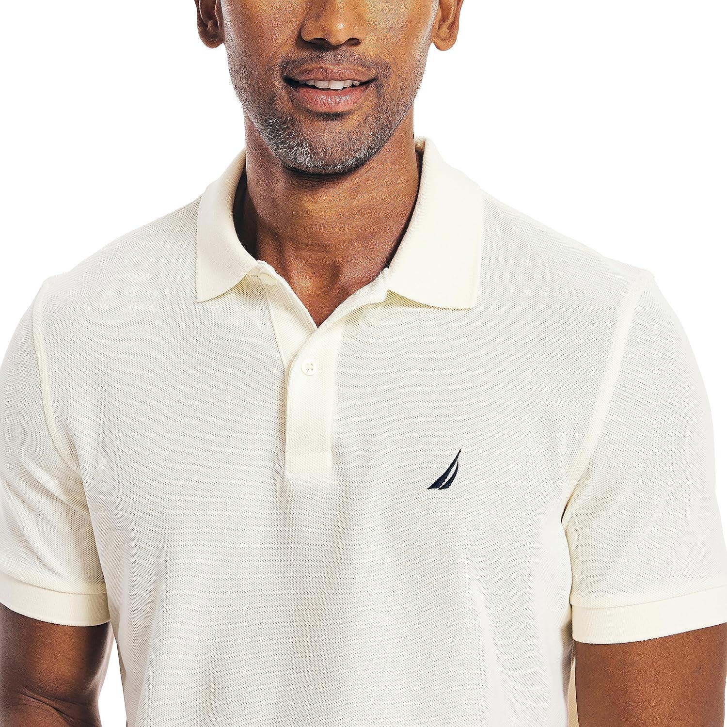 imageNautica Mens Performance Pique Polo ShirtSail Cream