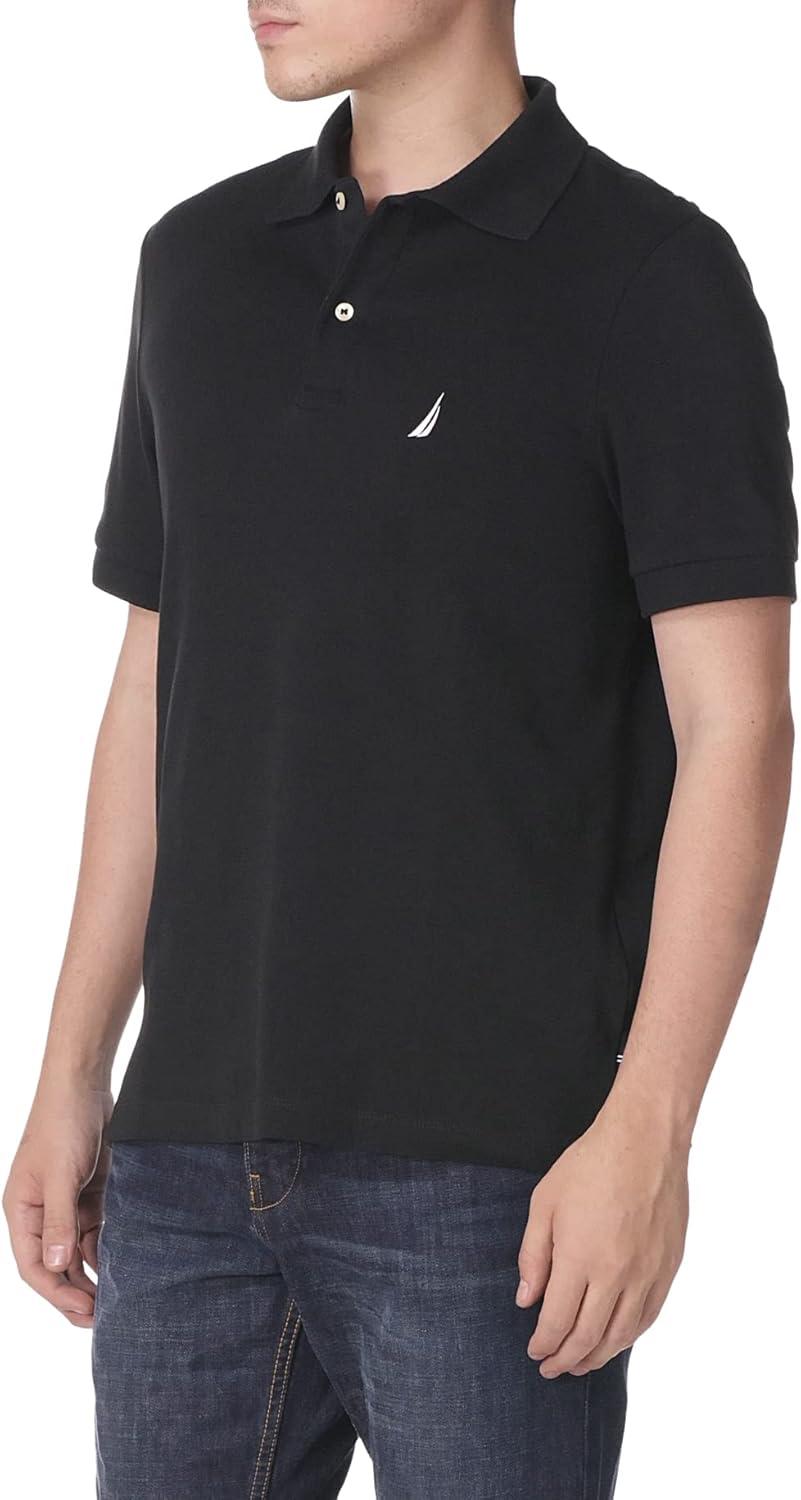 imageNautica Mens Performance Pique Polo ShirtTrue Black