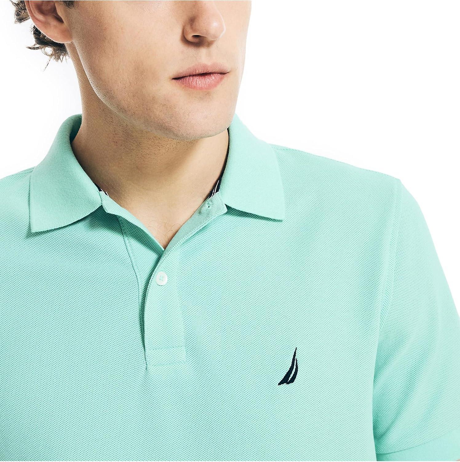 imageNautica Mens Sustainably Crafted Performance Deck PoloPoolside Aqua