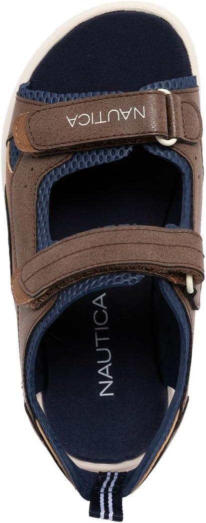imageNautica Toddler Boys Sport Sandals Lightweight Athletic OpenToe Summer Shoes with Dual Adjustable Hook and Loop Straps for Outdoor Play Beach and WaterBrown Navyjimmy