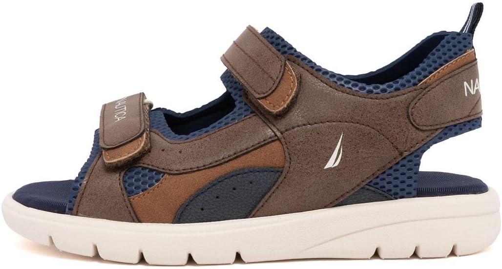 imageNautica Toddler Boys Sport Sandals Lightweight Athletic OpenToe Summer Shoes with Dual Adjustable Hook and Loop Straps for Outdoor Play Beach and WaterBrown Navyjimmy
