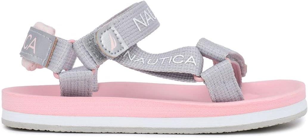 imageNautica Toddler Boys Sport Sandals Lightweight Athletic OpenToe Summer Shoes with Dual Adjustable Hook and Loop Straps for Outdoor Play Beach and WaterGrey Iridescent