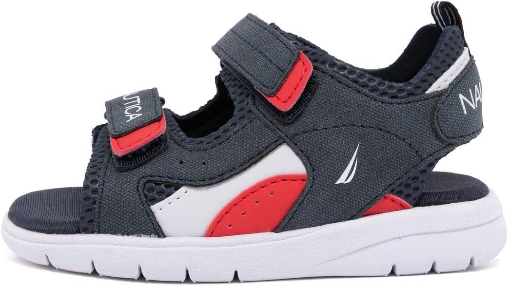 imageNautica Toddler Boys Sport Sandals Lightweight Athletic OpenToe Summer Shoes with Dual Adjustable Hook and Loop Straps for Outdoor Play Beach and WaterNavyjimmy