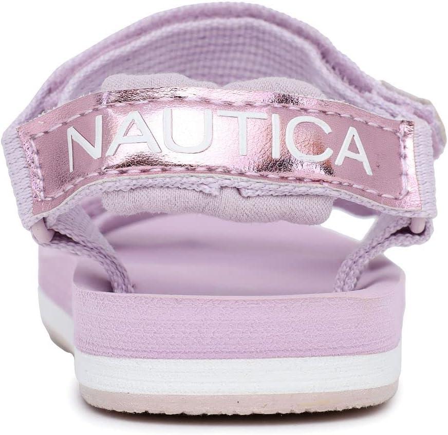 imageNautica Toddler Boys Sport Sandals Lightweight Athletic OpenToe Summer Shoes with Dual Adjustable Hook and Loop Straps for Outdoor Play Beach and WaterPink Metallic