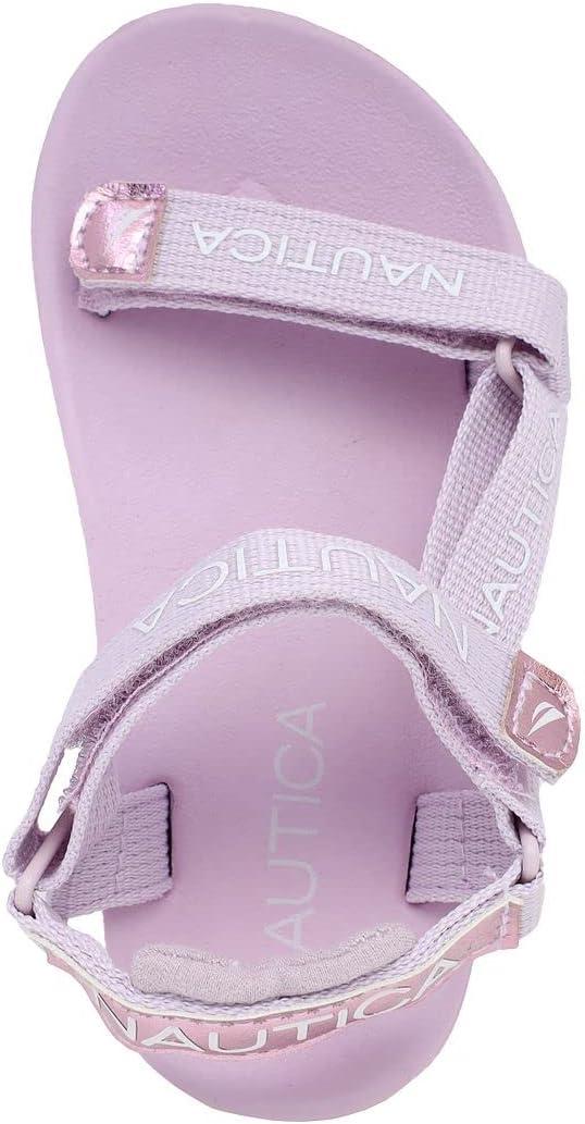 imageNautica Toddler Boys Sport Sandals Lightweight Athletic OpenToe Summer Shoes with Dual Adjustable Hook and Loop Straps for Outdoor Play Beach and WaterPink Metallic