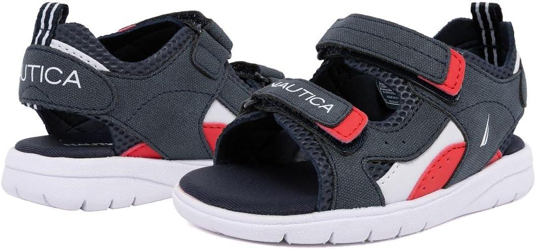 imageNautica Toddler Boys Sport Sandals Lightweight Athletic OpenToe Summer Shoes with Dual Adjustable Hook and Loop Straps for Outdoor Play Beach and WaterNavyjimmy