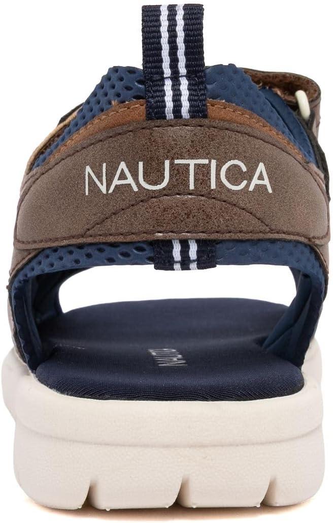 imageNautica Toddler Boys Sport Sandals Lightweight Athletic OpenToe Summer Shoes with Dual Adjustable Hook and Loop Straps for Outdoor Play Beach and WaterBrown Navyjimmy