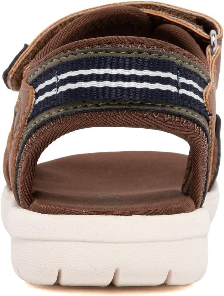 imageNautica Toddler Boys Sport Sandals Lightweight Athletic OpenToe Summer Shoes with Dual Adjustable Hook and Loop Straps for Outdoor Play Beach and WaterBrown Olive Jupiter
