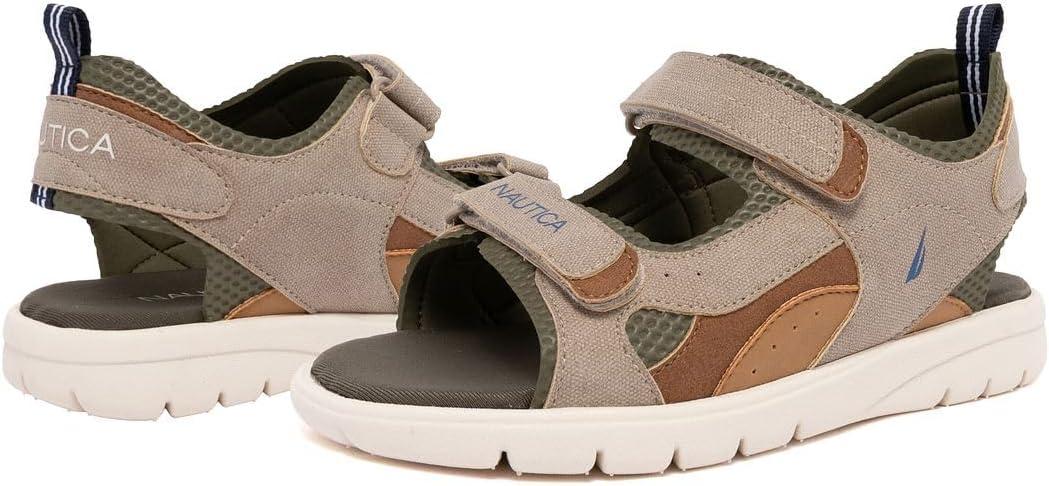 imageNautica Toddler Boys Sport Sandals Lightweight Athletic OpenToe Summer Shoes with Dual Adjustable Hook and Loop Straps for Outdoor Play Beach and WaterKhakijimmy