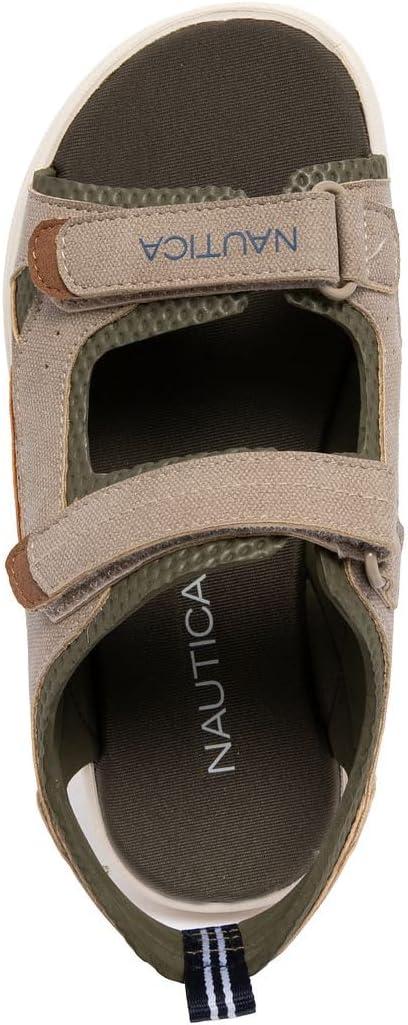 imageNautica Toddler Boys Sport Sandals Lightweight Athletic OpenToe Summer Shoes with Dual Adjustable Hook and Loop Straps for Outdoor Play Beach and WaterKhakijimmy