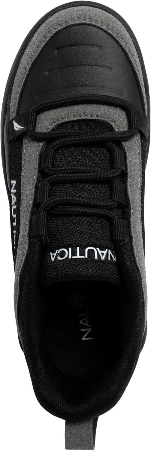 imageNautica Youth Athletic Sneakers Comfortable LaceUp Tennis Shoes for Boys and Girls Durable Casual Sport Footwear for School Gym and Daily WearBlack Greyhightide