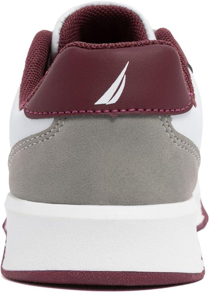 imageNautica Youth Athletic Sneakers Comfortable LaceUp Tennis Shoes for Boys and Girls Durable Casual Sport Footwear for School Gym and Daily WearBurgundy Greygavie