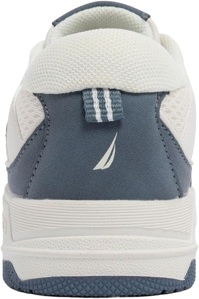 imageNautica Youth Athletic Sneakers Comfortable LaceUp Tennis Shoes for Boys and Girls Durable Casual Sport Footwear for School Gym and Daily WearOff White Blue