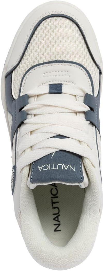 imageNautica Youth Athletic Sneakers Comfortable LaceUp Tennis Shoes for Boys and Girls Durable Casual Sport Footwear for School Gym and Daily WearOff White Blue