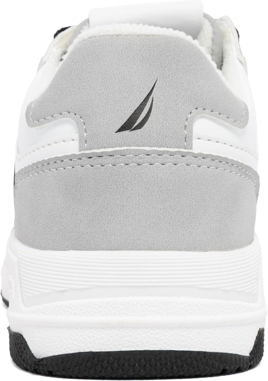 imageNautica Youth Athletic Sneakers Comfortable LaceUp Tennis Shoes for Boys and Girls Durable Casual Sport Footwear for School Gym and Daily WearWhite Black Grey