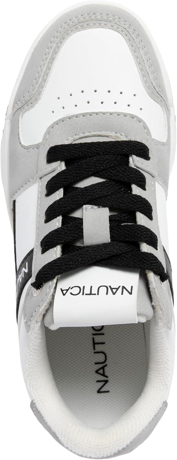 imageNautica Youth Athletic Sneakers Comfortable LaceUp Tennis Shoes for Boys and Girls Durable Casual Sport Footwear for School Gym and Daily WearWhite Black Grey