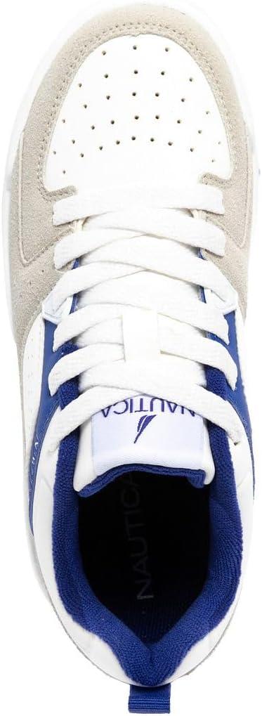imageNautica Youth Athletic Sneakers Comfortable LaceUp Tennis Shoes for Boys and Girls Durable Casual Sport Footwear for School Gym and Daily WearWhite Cobalthappy
