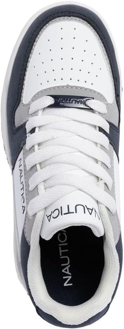 imageNautica Youth Athletic Sneakers Comfortable LaceUp Tennis Shoes for Boys and Girls Durable Casual Sport Footwear for School Gym and Daily WearWhite Navy Greyharrold