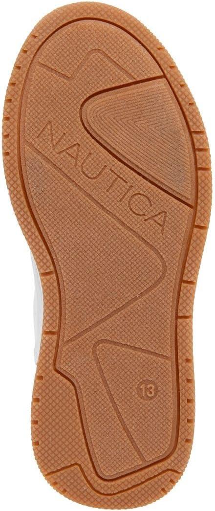 imageNautica Youth Athletic Sneakers Comfortable LaceUp Tennis Shoes for Boys and Girls Durable Casual Sport Footwear for School Gym and Daily WearWhite Taupe Tan