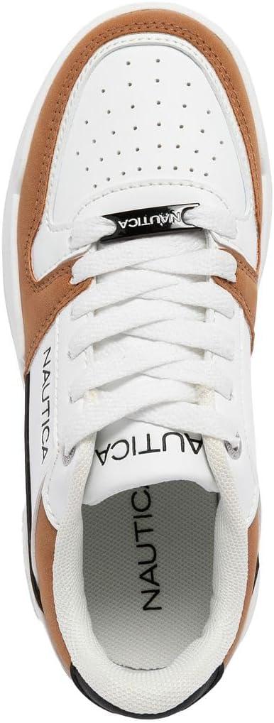 imageNautica Youth Athletic Sneakers Comfortable LaceUp Tennis Shoes for Boys and Girls Durable Casual Sport Footwear for School Gym and Daily WearWhite Tan Blackharrold