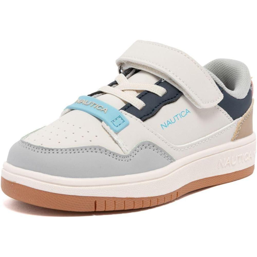 imageNautica Kids Adjustable Strap Shoes Comfortable Casual Sneakers for Boys and Girls Toddlers amp Little KidsBone Blockseaspray