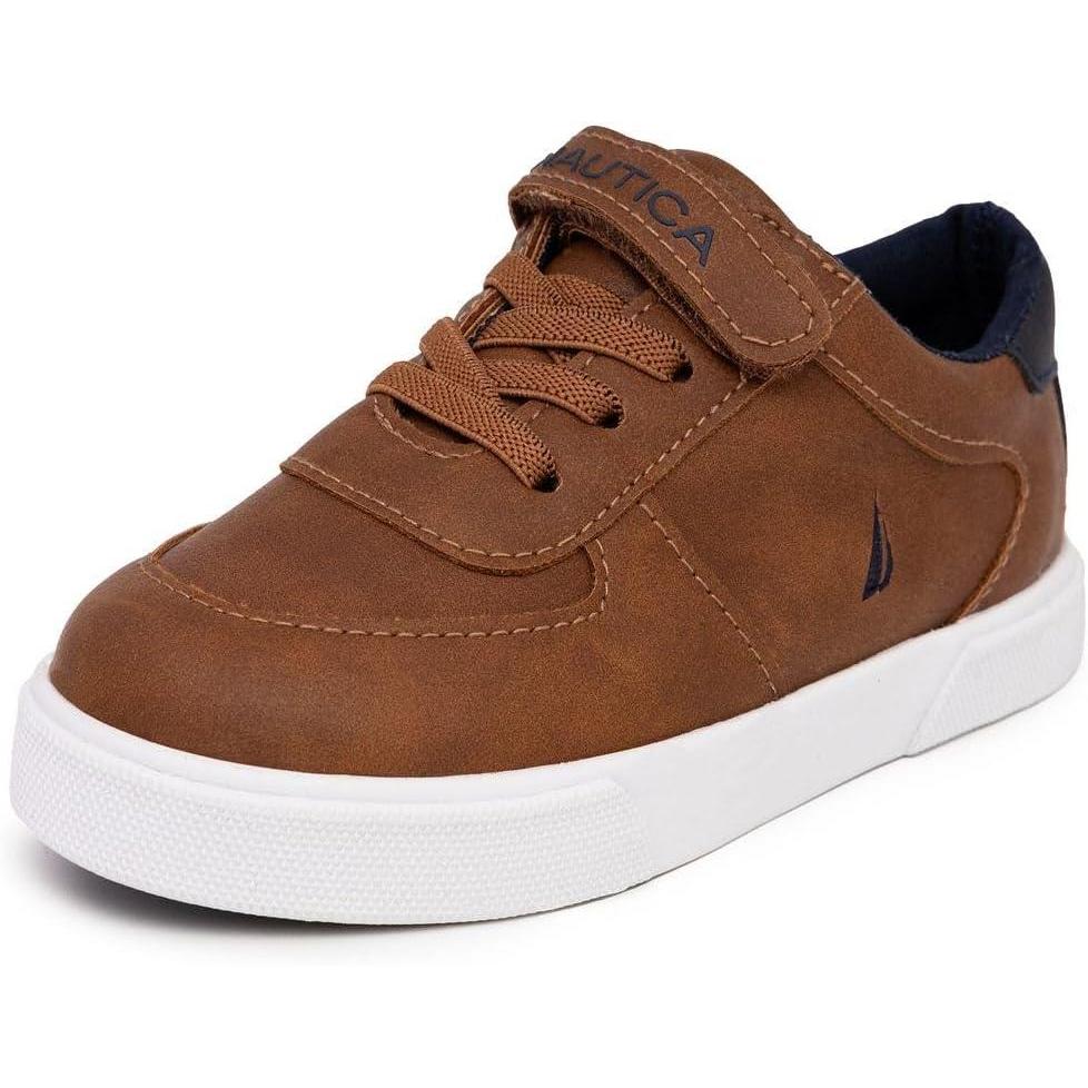 imageNautica Kids Adjustable Strap Shoes  Comfortable Casual Sneakers for Boys and Girls Toddlers amp Little KidsTan
