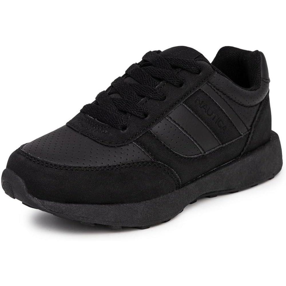 imageNautica Kids Boys Casual LaceUp Fashion Sneakers Oxford Comfortable Walking Shoe Big Kid Little Kid ToddlerBlackrunout