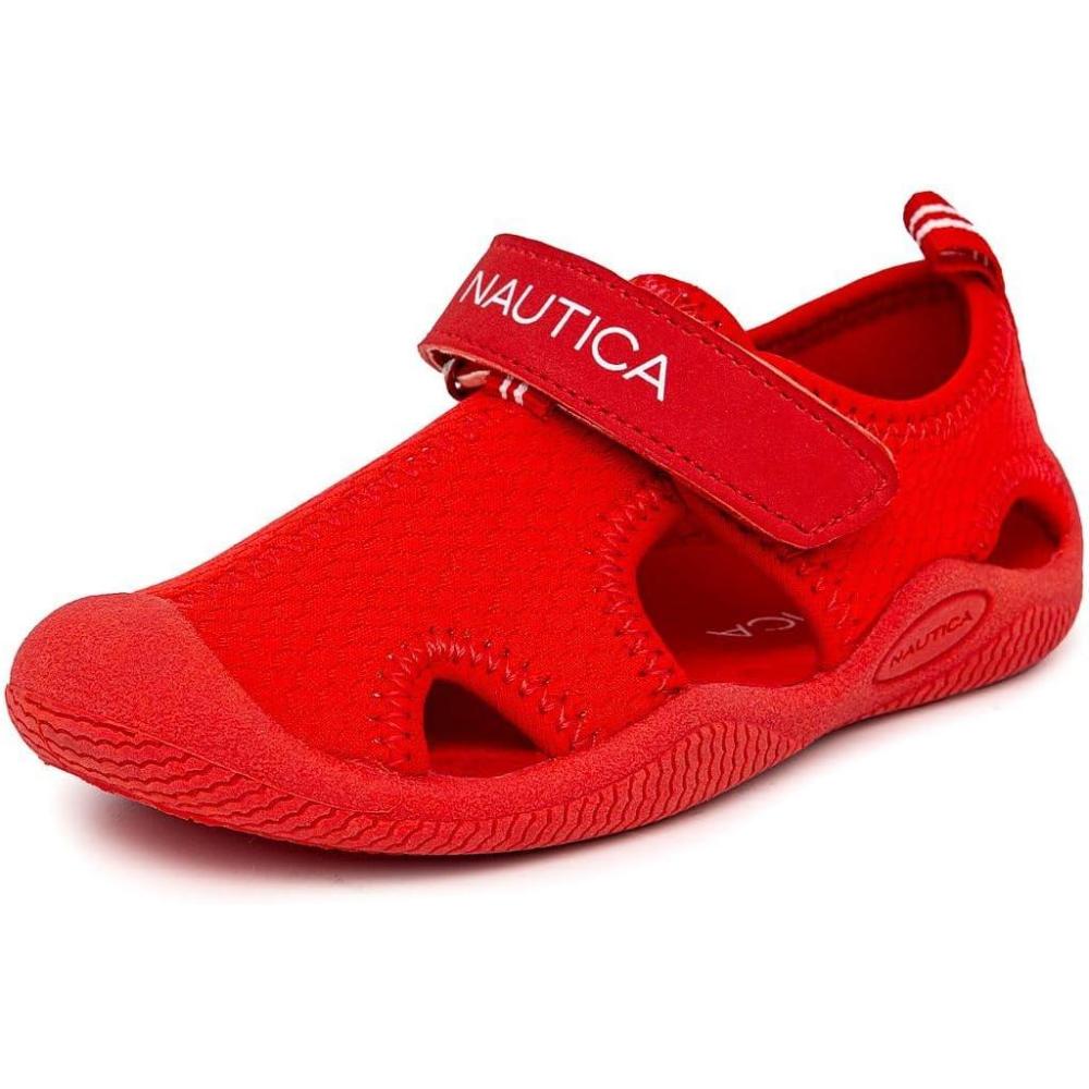 imageNautica Kids Protective Water ShoeClosedToe Sport Sandal Boy Girl Big KidLittle KidToddlerRed Hex Neo