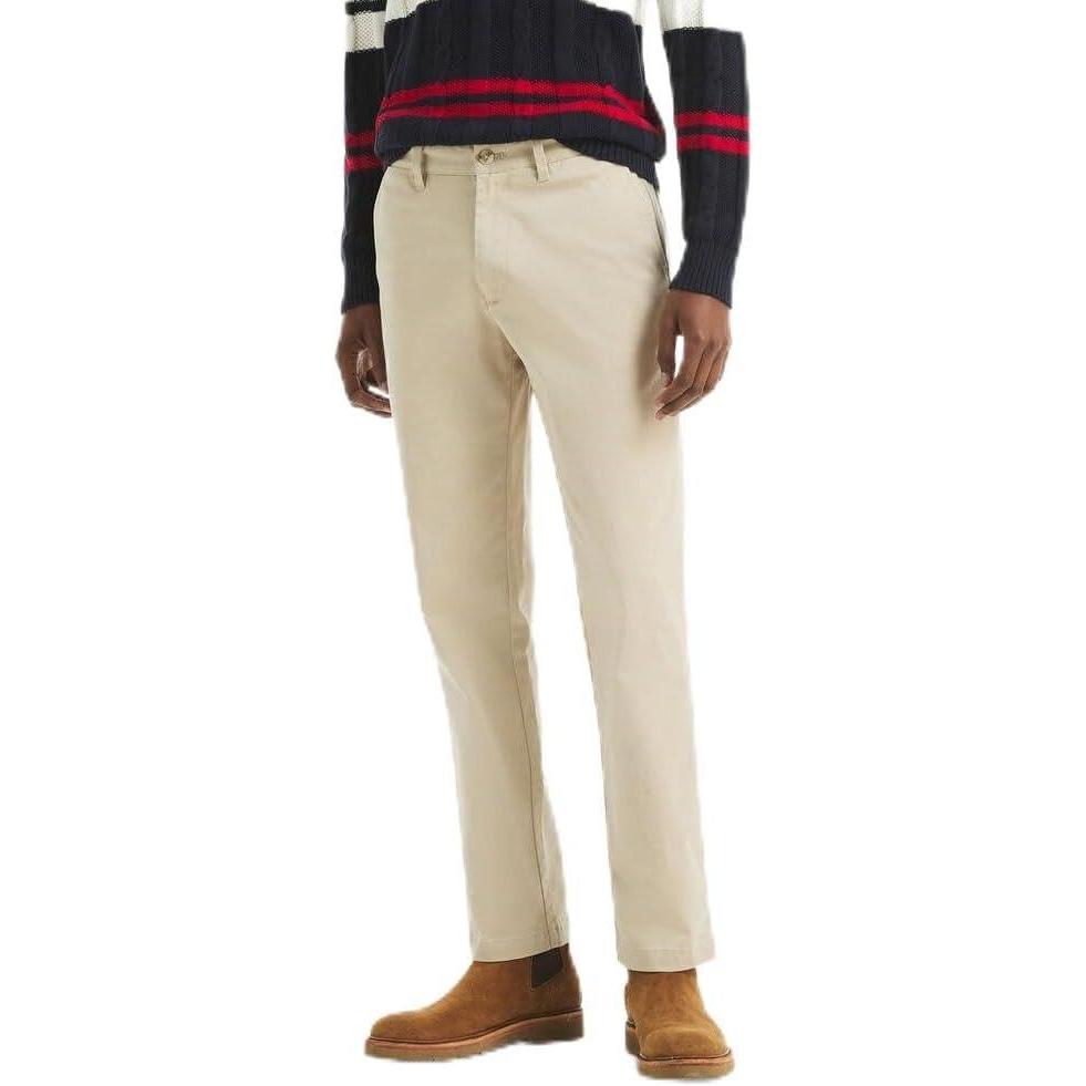 imageNautica Mens Classic Fit Flat Front Stretch Solid Chino Deck PantTrue Stone