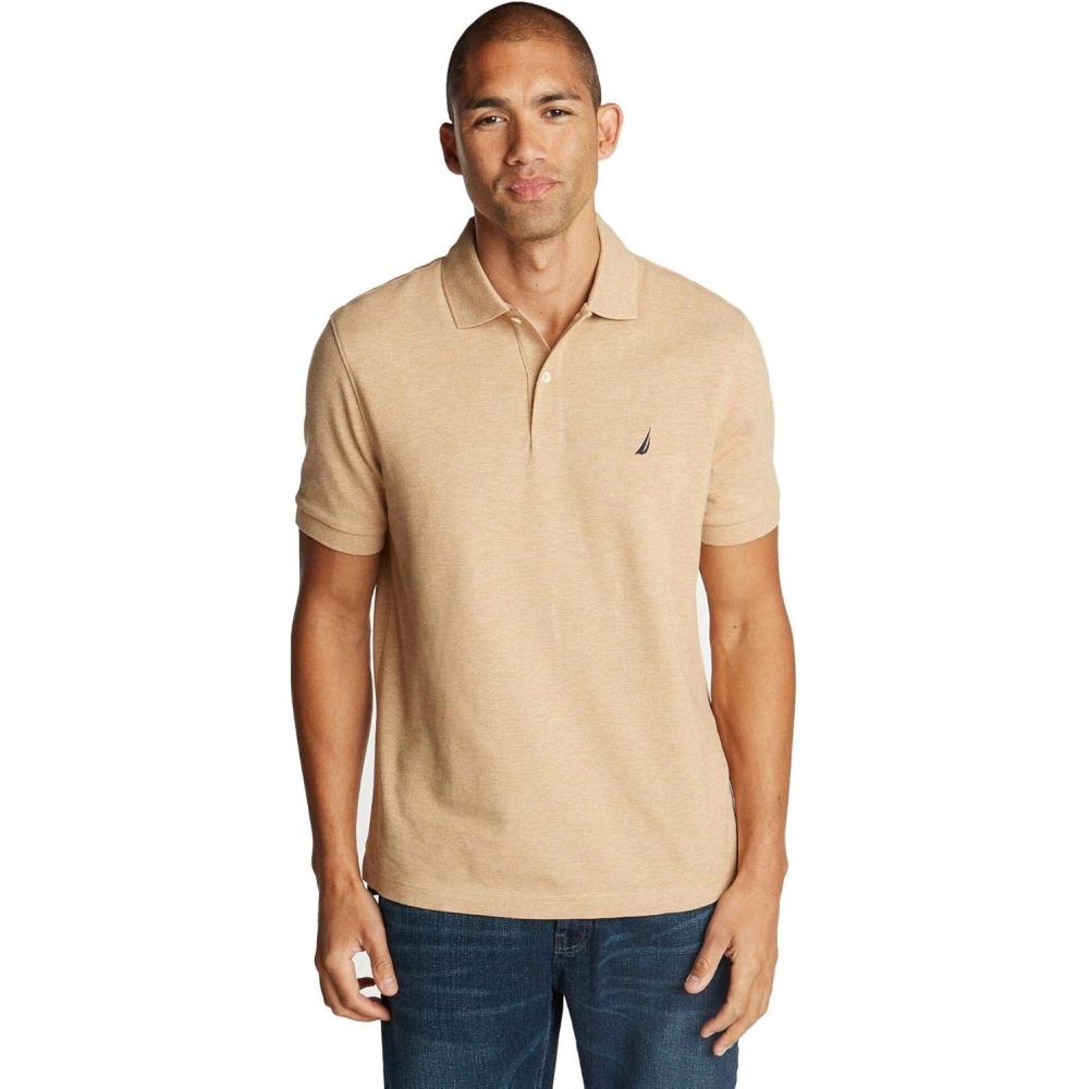 imageNautica Mens Classic Short Sleeve Solid Performance Deck Polo ShirtEspresso Basic Polo