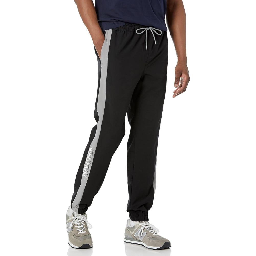 imageNautica Mens Competition Sustainably Crafted Performance Jogger Pants True Black Large US