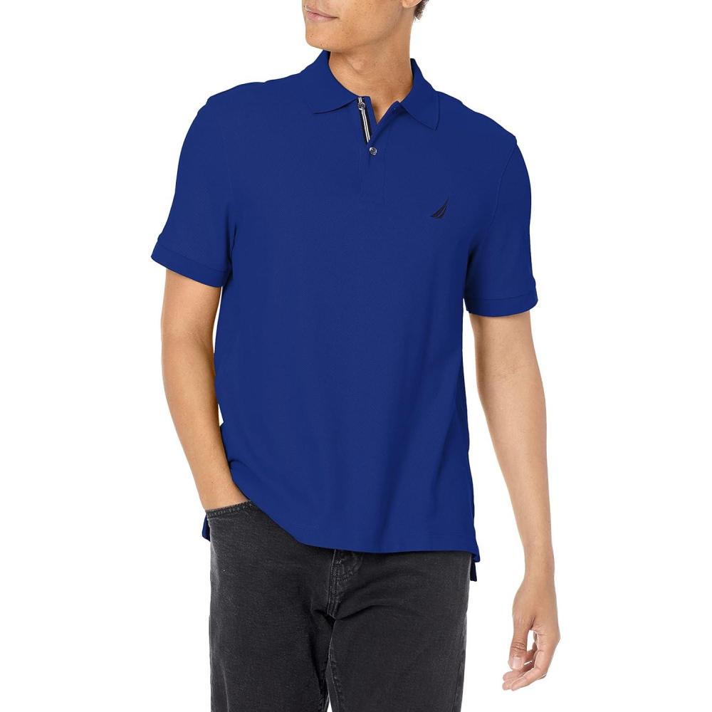 imageNautica Mens Performance Pique Polo ShirtCosmic Cobalt