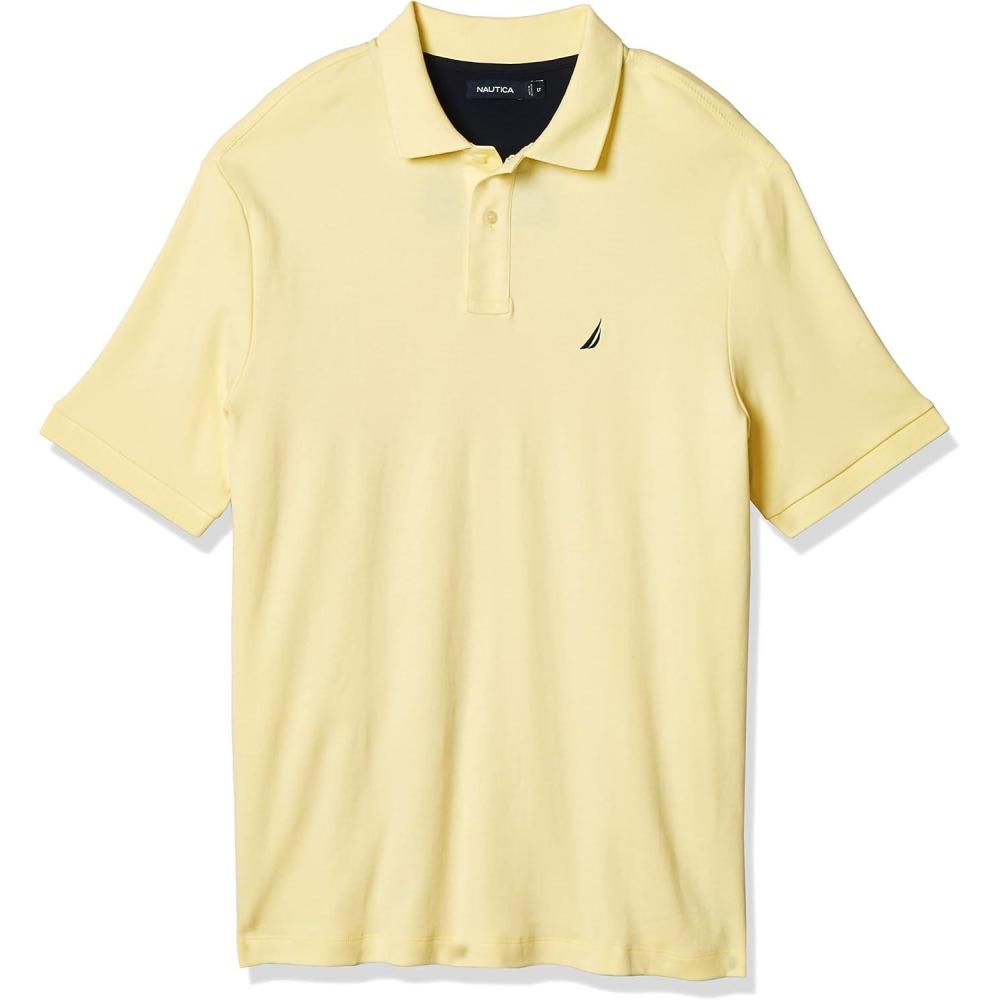 imageNautica Mens Performance Pique Polo ShirtFrench Vanilla