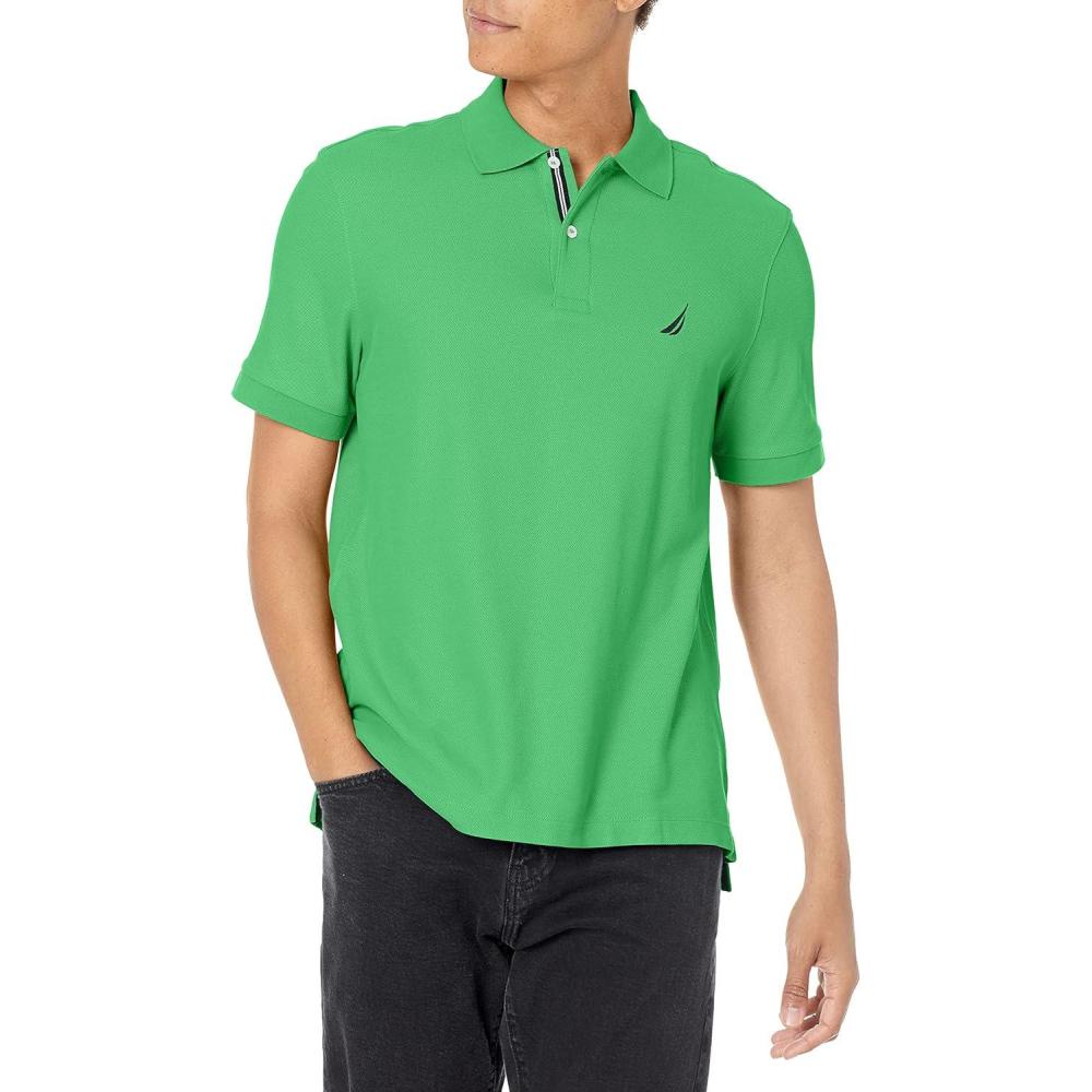 imageNautica Mens Performance Pique Polo ShirtPatina Green