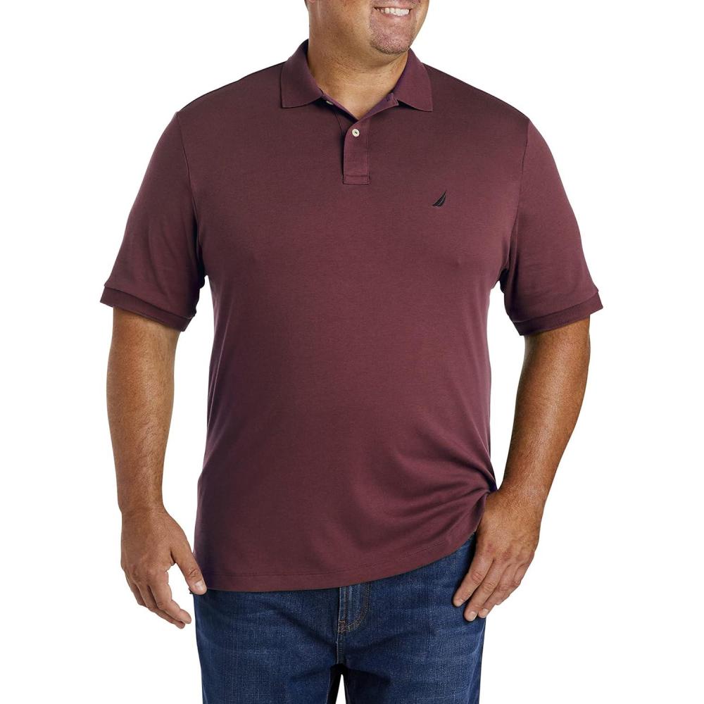 imageNautica Mens Performance Pique Polo ShirtRoyal Burgundy
