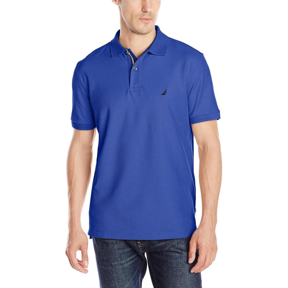 imageNautica Mens Performance Pique Polo ShirtTwilight Sky